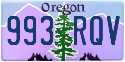 OR license plate 993RQV