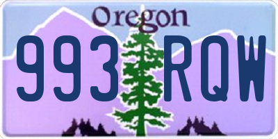 OR license plate 993RQW