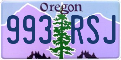 OR license plate 993RSJ