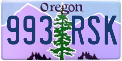 OR license plate 993RSK