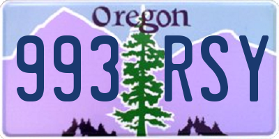 OR license plate 993RSY