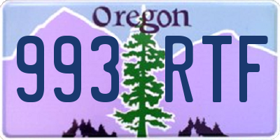 OR license plate 993RTF