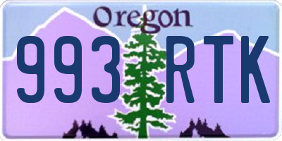 OR license plate 993RTK