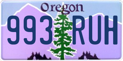 OR license plate 993RUH