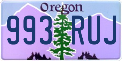 OR license plate 993RUJ