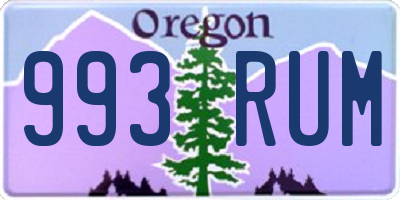 OR license plate 993RUM