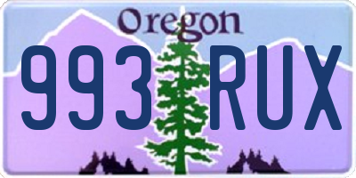 OR license plate 993RUX