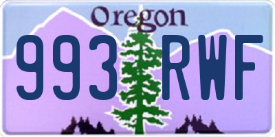 OR license plate 993RWF