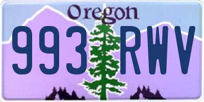 OR license plate 993RWV