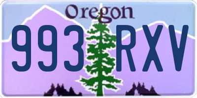 OR license plate 993RXV