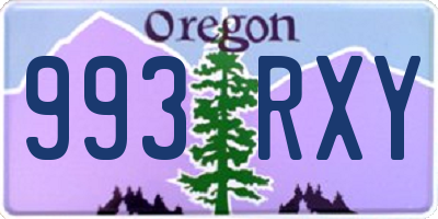 OR license plate 993RXY