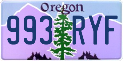 OR license plate 993RYF