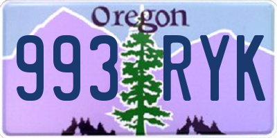 OR license plate 993RYK