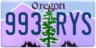 OR license plate 993RYS