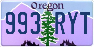 OR license plate 993RYT