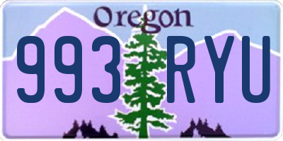 OR license plate 993RYU