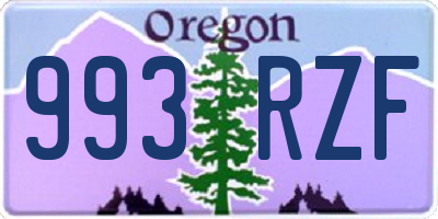 OR license plate 993RZF