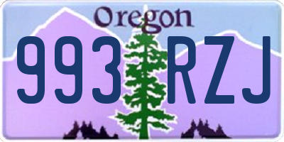 OR license plate 993RZJ