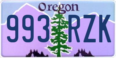 OR license plate 993RZK
