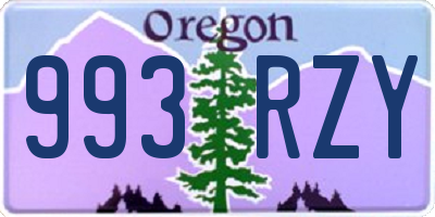 OR license plate 993RZY