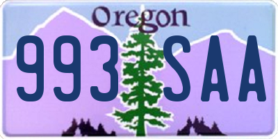 OR license plate 993SAA