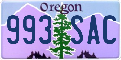 OR license plate 993SAC
