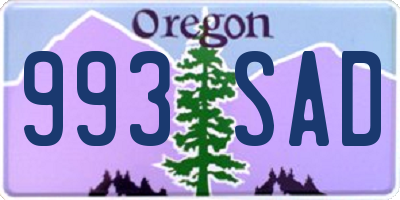 OR license plate 993SAD