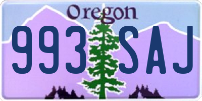 OR license plate 993SAJ