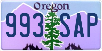 OR license plate 993SAP