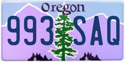 OR license plate 993SAQ