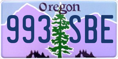 OR license plate 993SBE