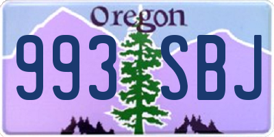 OR license plate 993SBJ
