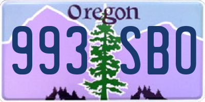 OR license plate 993SBO