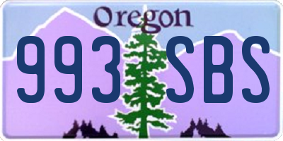 OR license plate 993SBS