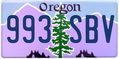 OR license plate 993SBV