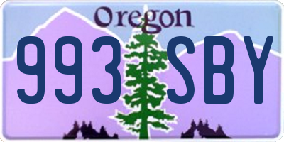 OR license plate 993SBY