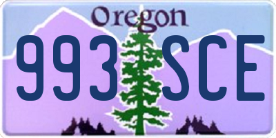 OR license plate 993SCE