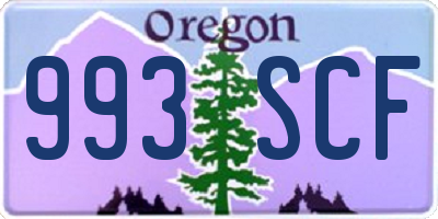 OR license plate 993SCF