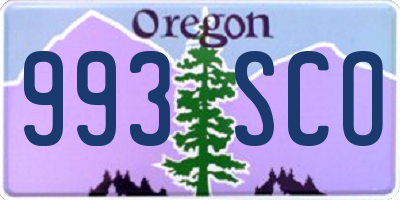 OR license plate 993SCO