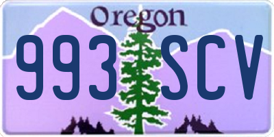 OR license plate 993SCV