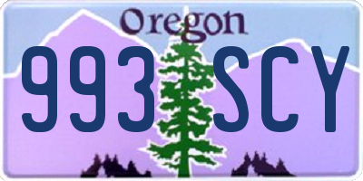 OR license plate 993SCY