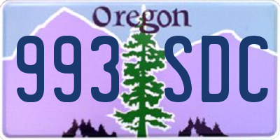 OR license plate 993SDC