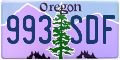 OR license plate 993SDF
