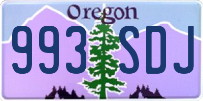 OR license plate 993SDJ