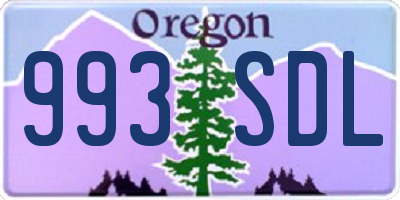 OR license plate 993SDL