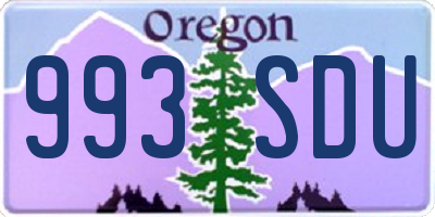 OR license plate 993SDU