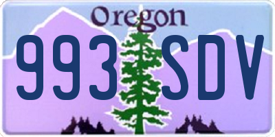 OR license plate 993SDV