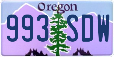 OR license plate 993SDW