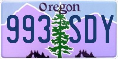 OR license plate 993SDY