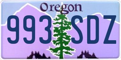 OR license plate 993SDZ